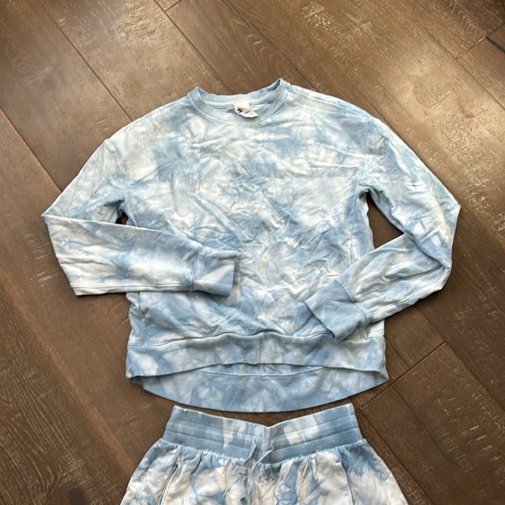 HOST PICK!! Blue Tie-Dye sweatshirt and shorts set. - Picture 2 of 6